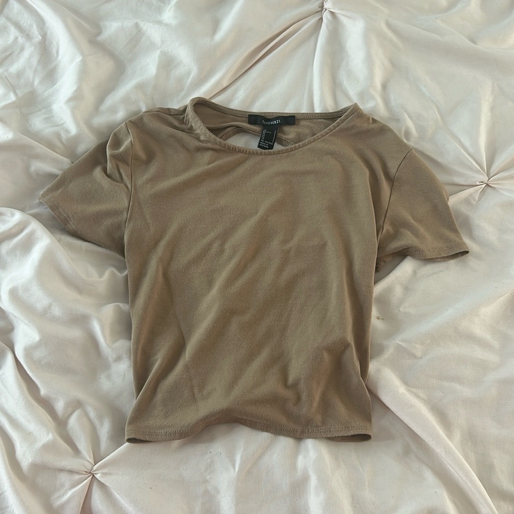 Brown fitted crop top
